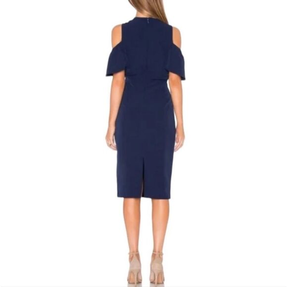 Bardot Navy Blue Cold Shoulder Jessie Dress Size 6 - Picture 4 of 11